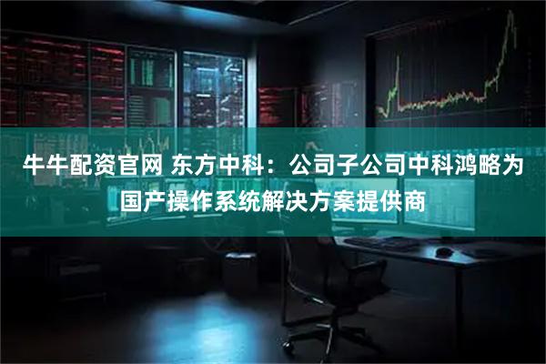 牛牛配资官网 东方中科：公司子公司中科鸿略为国产操作系统解决方案提供商